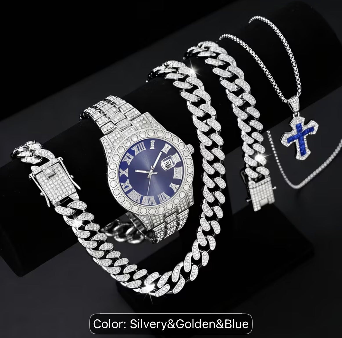 Dark blue diamond jewelry bundle