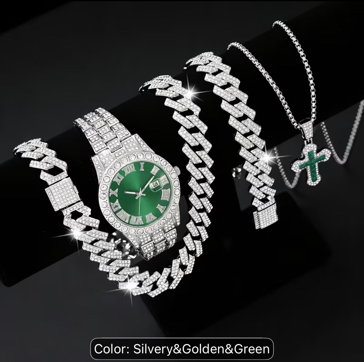 Green diamond jewelry bundle